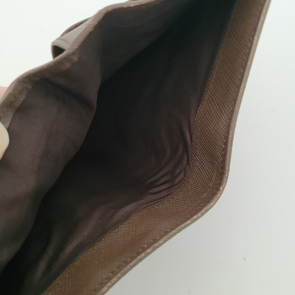 PRADA Tessuto Khaki Green Nylon Leather Logo Plate Wallet Medium Envelope Medium - Picture 8 of 11